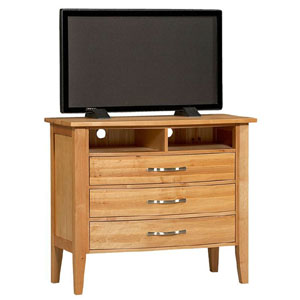 Townhouse 3 Drawer TV Media Chest In Natural Finish