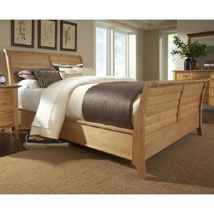 Vermont Queen Louver Sleigh Bed In Natural Finish