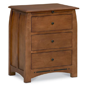 Sequoia Maple Curved 3 Drawer Nighstand